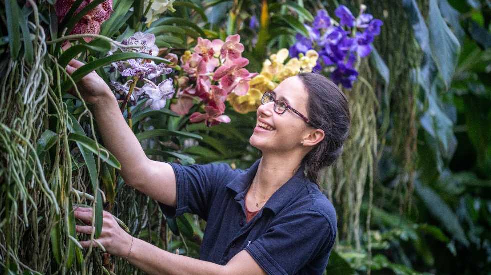 Female gardener smiling
